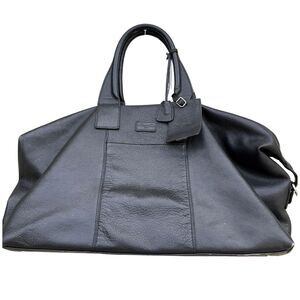 Kenneth Cole Black Leather Duffel Bag Weekender – 20” Travel Tote w/ Lock & Key